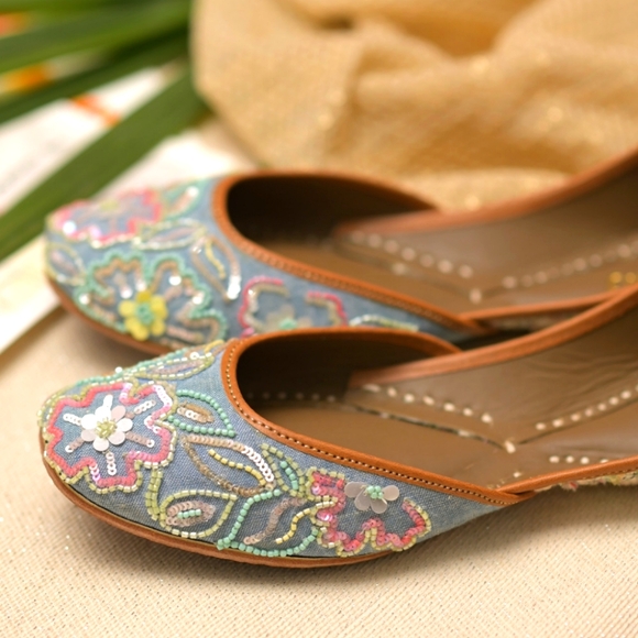 Rajasthani Handmade Genuine Leather ballet flats - Picture 1 of 3
